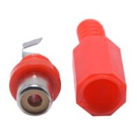 RCA Tulp connector 2-polig female rood 02